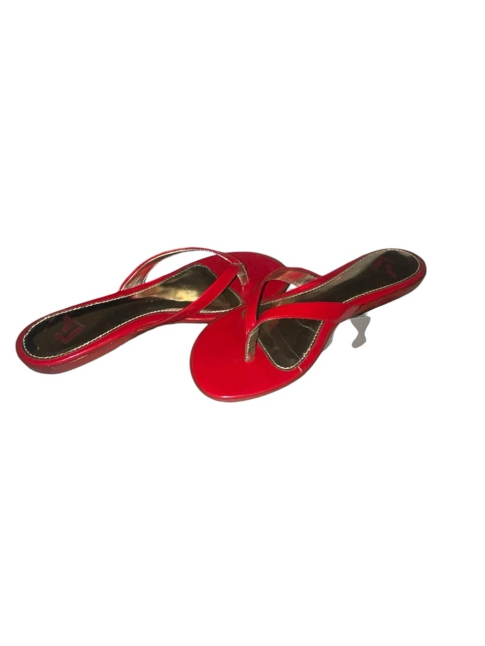 Report Red Slip-On Thong Sandals with Gold Insole - Picture 4 of 7